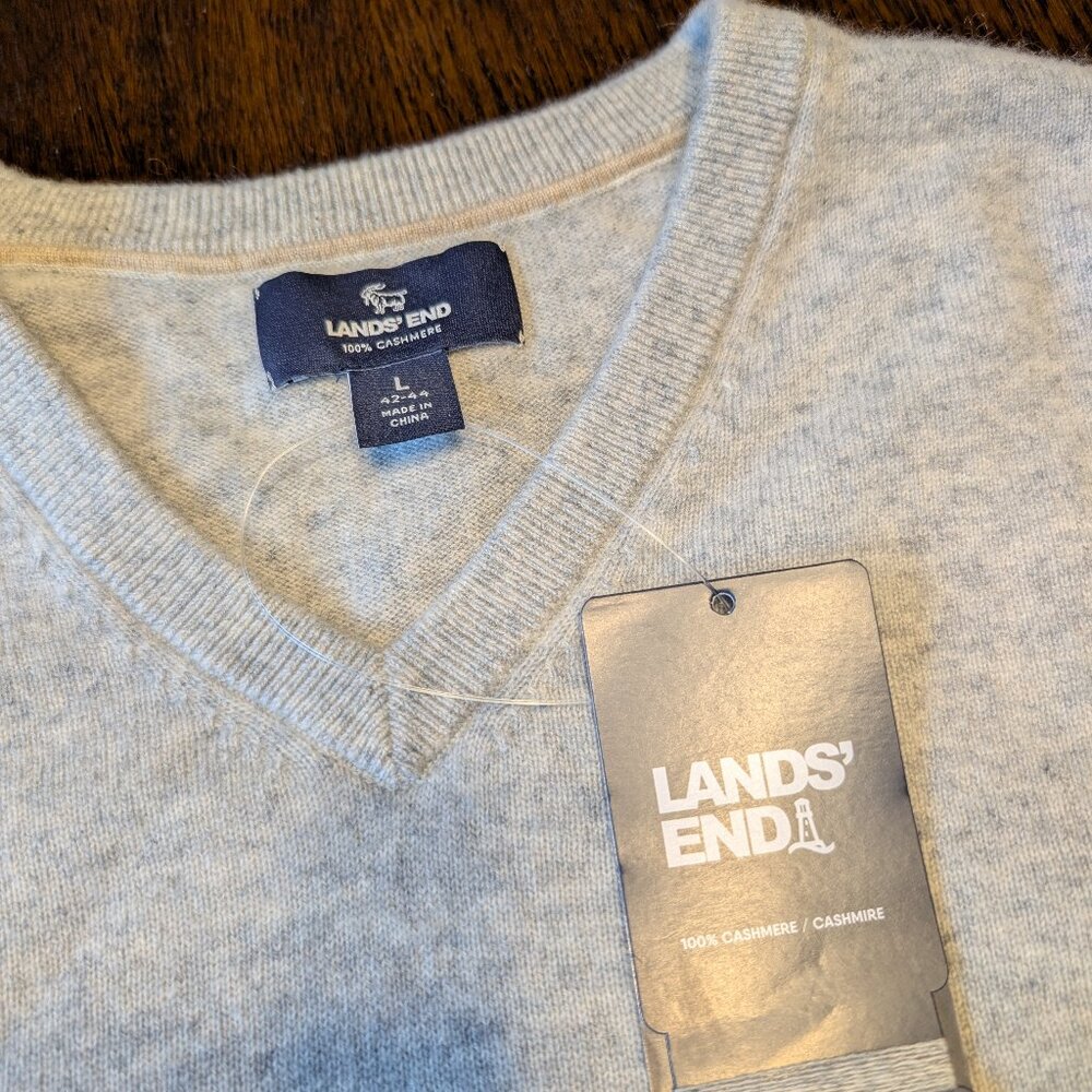 CASHMERE men's sweater, Land's End, NEW with tags